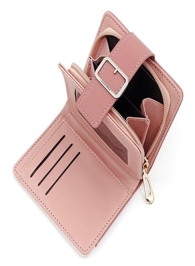 Alexvyan Small Wallet for Women, Compact Bifold Women's Purse Wallet Organizer Female Hand Clutch Women/Ladies/Girls Wallets Credit Card Holder -Belt Design-Pink - Image 5